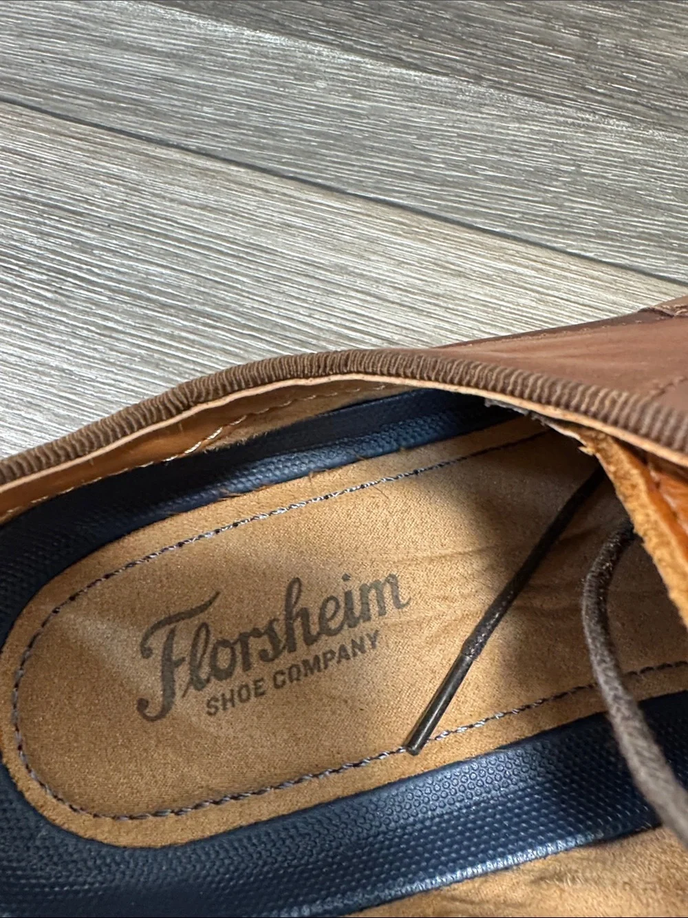 Florsheim Cognac Brown Cap-Toe Derby Shoes SZ 10.5 (h44)
